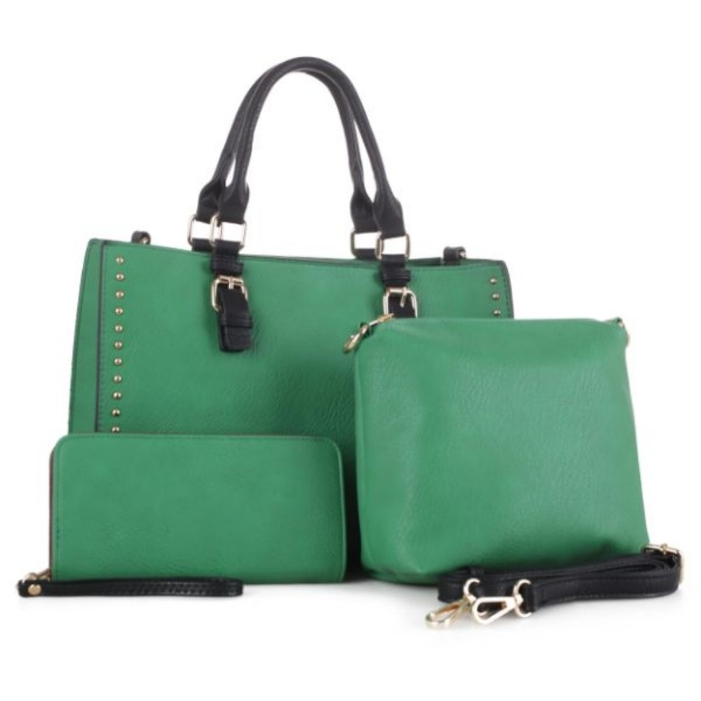 MKF Faith 3pc satchel green